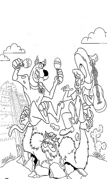 kolorowanka Scooby Doo malowanka do wydruku z bajki dla dzieci, do pokolorowania kredkami, obrazek nr 9